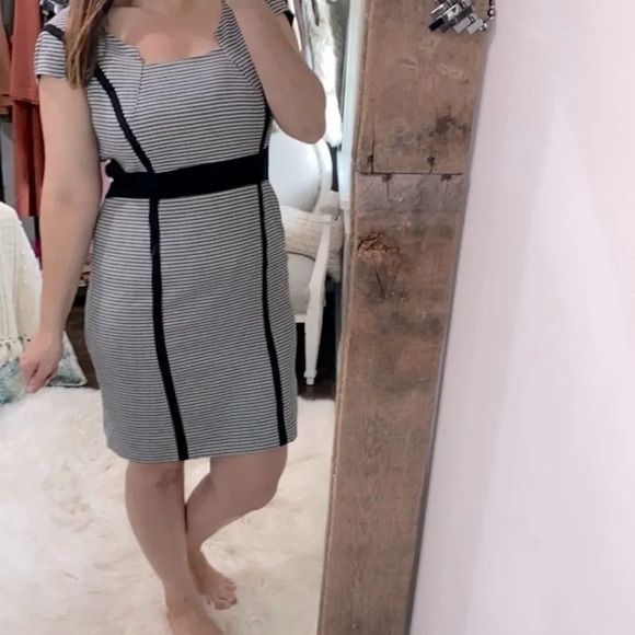 Tahari black & white checkered dress size 10 - Picture 1 of 7